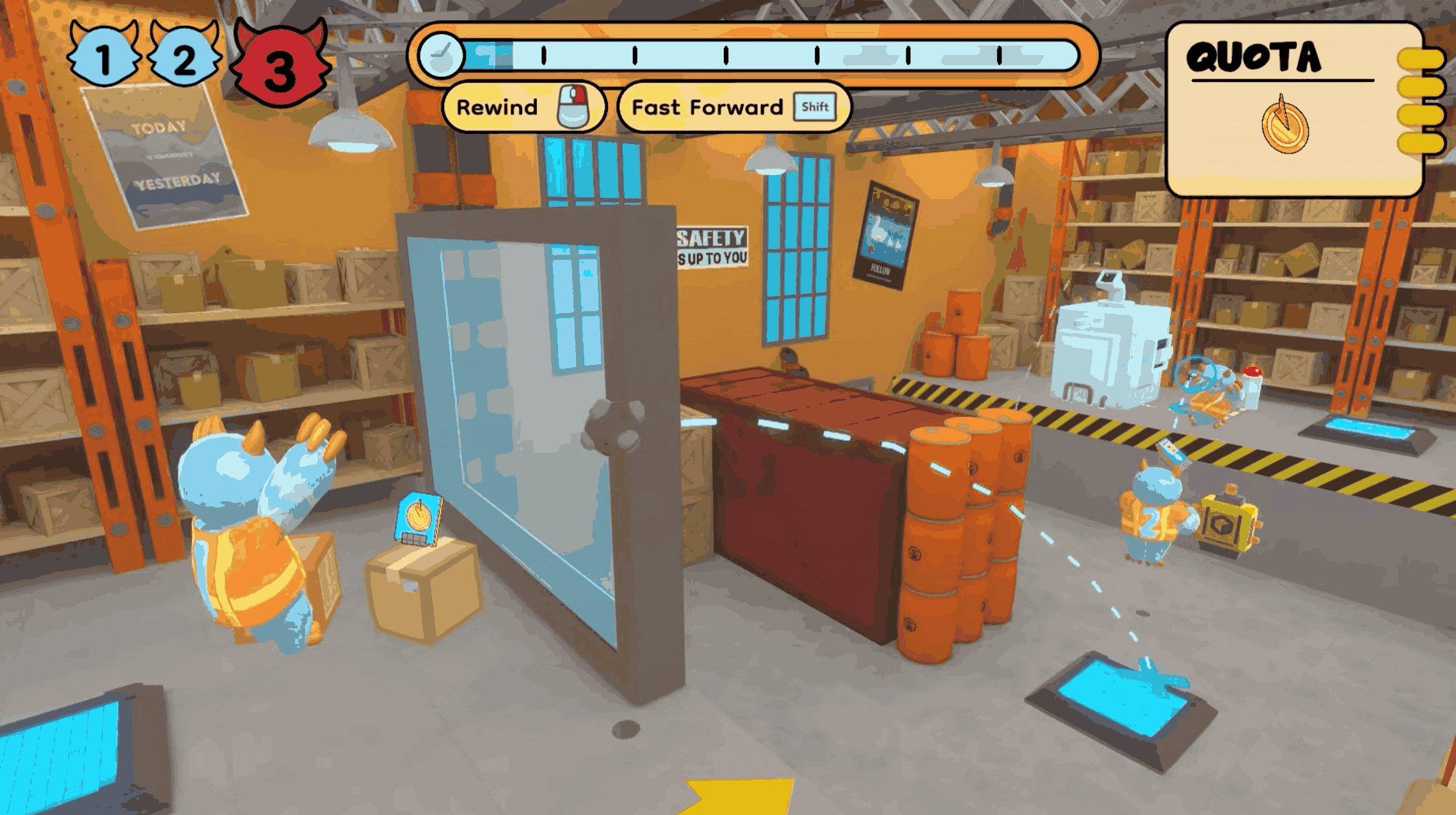 Clones interact with each other and their environment to craft items